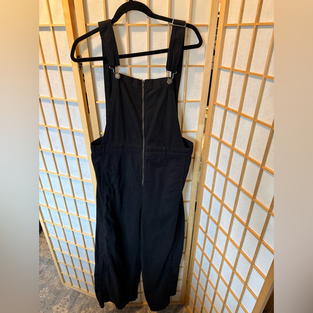 Loup Faded Black Denim Overalls Jumpsuit